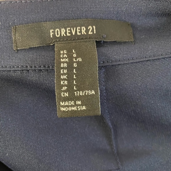 Forever 21 Navy Blue Zip Back High Waist Dress Mini Shorts Large - Picture 6 of 7